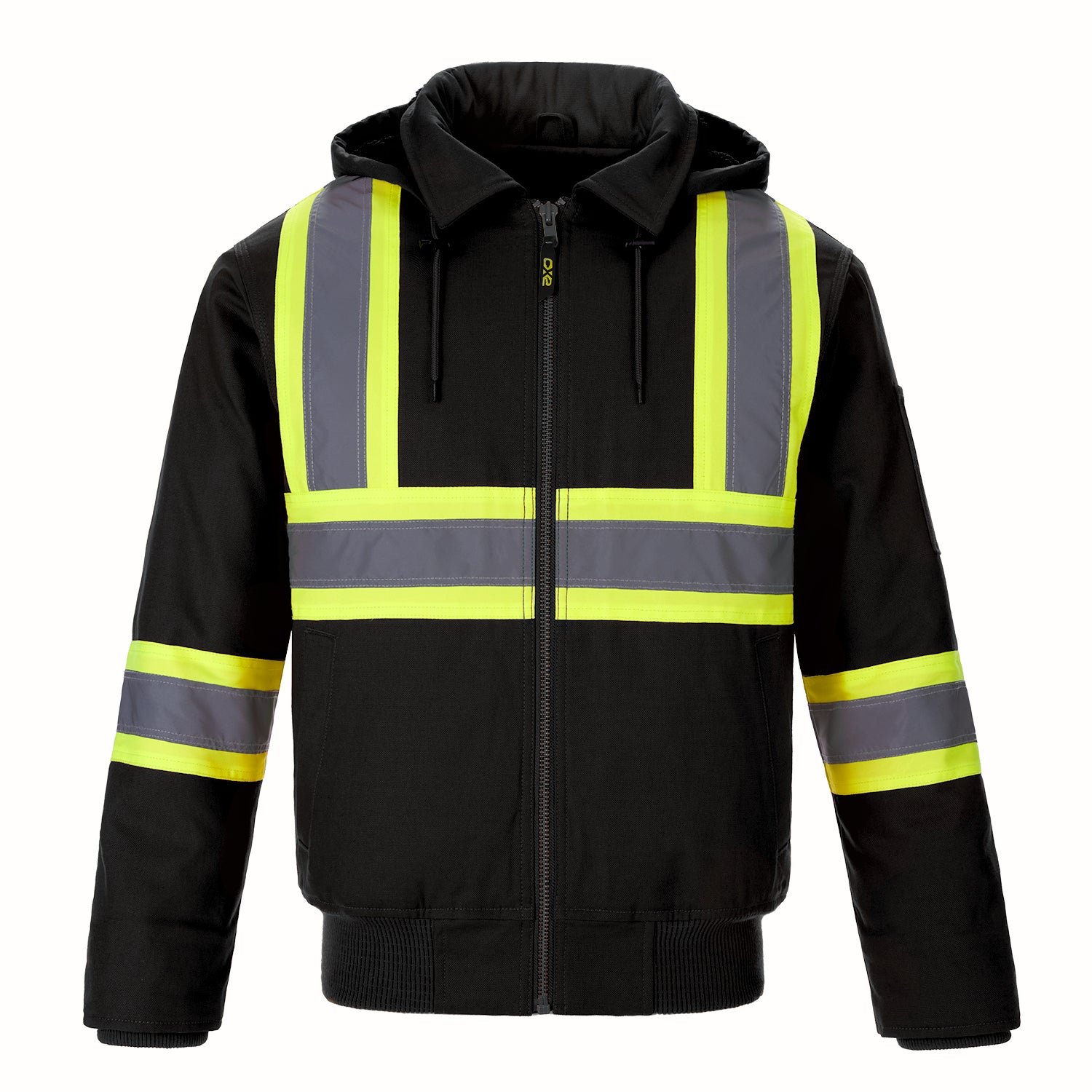 L01290 - International - Cotton Canvas Hi-Vis Bomber Jacket with Detachable Hood