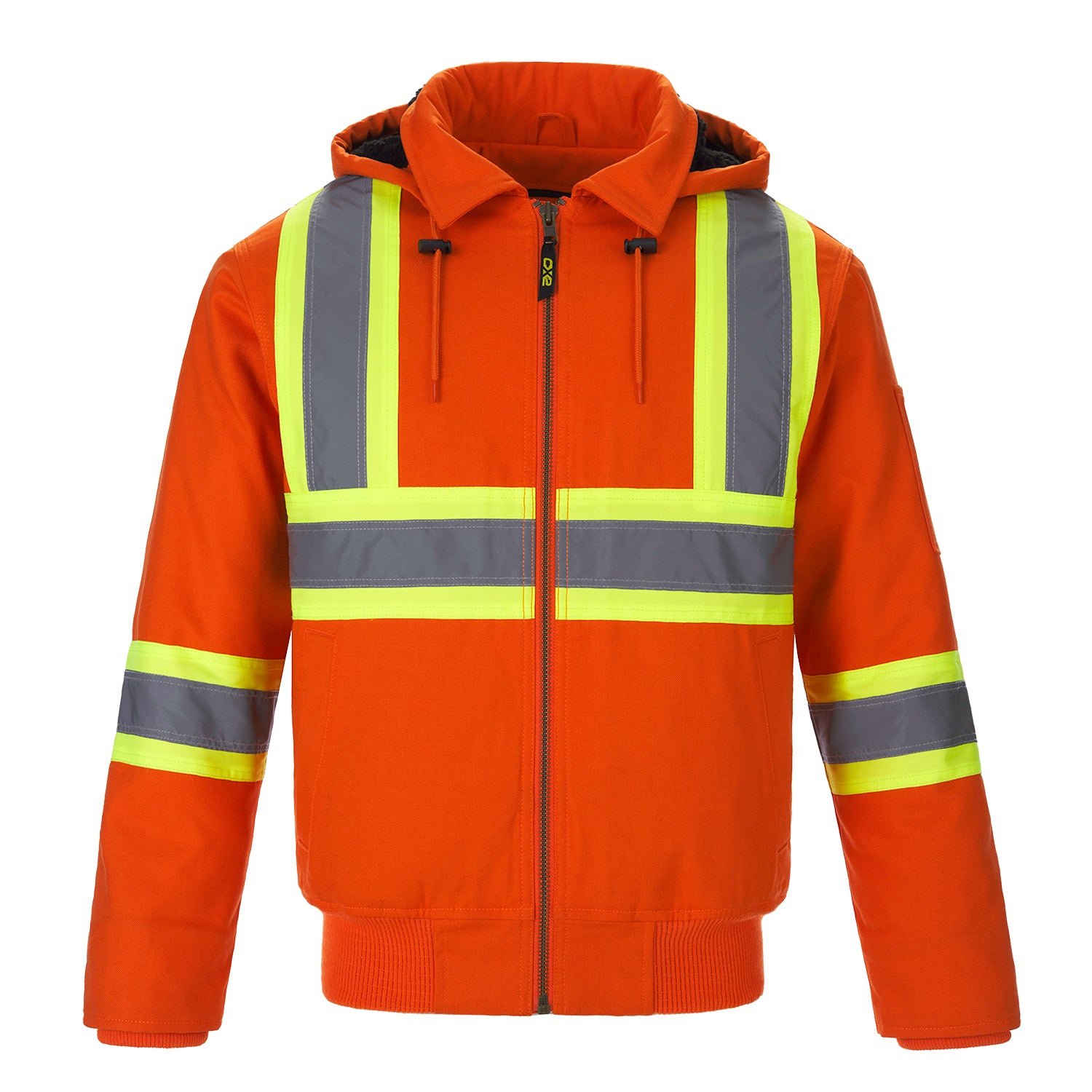L01290 - International - Cotton Canvas Hi-Vis Bomber Jacket with Detachable Hood - Image 3