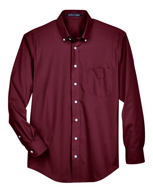 Devon & Jones - Men's Crown Collection® Broadcloth Woven Dress Shirt - D620 - Image 8