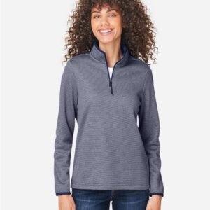 CORE365 - Women's Venture Heathered Stripe Quarter-Zip Pullover - CE73W