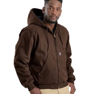 Berne Apparel Men's Heartland Washed Cotton Duck Hooded Jacket - HJ375