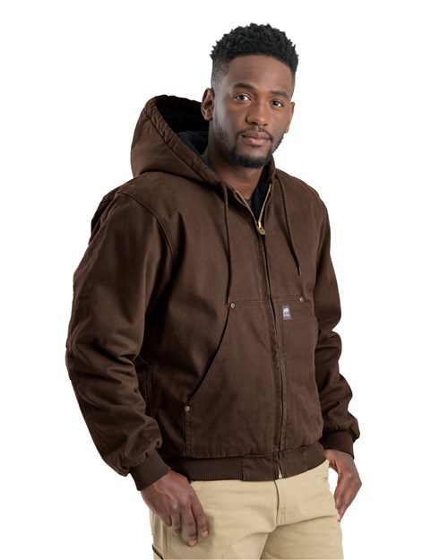 Berne Apparel Men's Heartland Washed Cotton Duck Hooded Jacket - HJ375 - Image 3