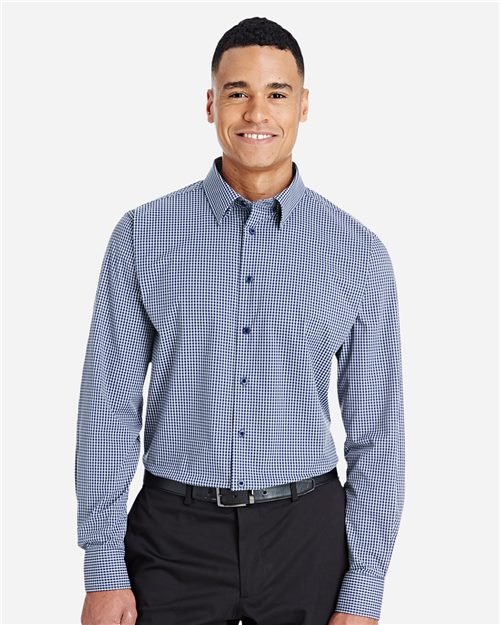 Devon & Jones Men's CrownLux Performance® Tonal Mini Check Woven Dress Shirt - DG535 - Image 3