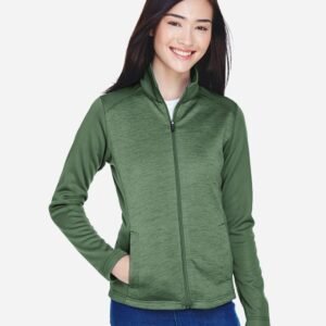 Devon & Jones Women's Newbury Colorblock Mélange Fleece Full-Zip Jacket - DG796W