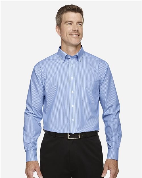 Devon & Jones - Men's Crown Collection® Banker Stripe Woven Dress Shirt - D645 - Image 3