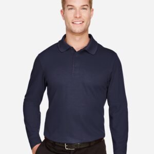 Devon & Jones Men's Tall CrownLux Performance® Plaited Long Sleeve Polo - DG20LT