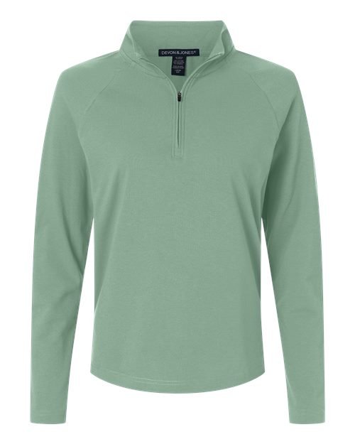 Devon & Jones - Women's Seaton Pebble Textured Quarter-Zip Pullover - DG402W - Image 2