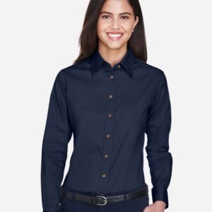 Harriton Women's Easy Blend™ Twill Dress Shirt with Stain-Release - M500W