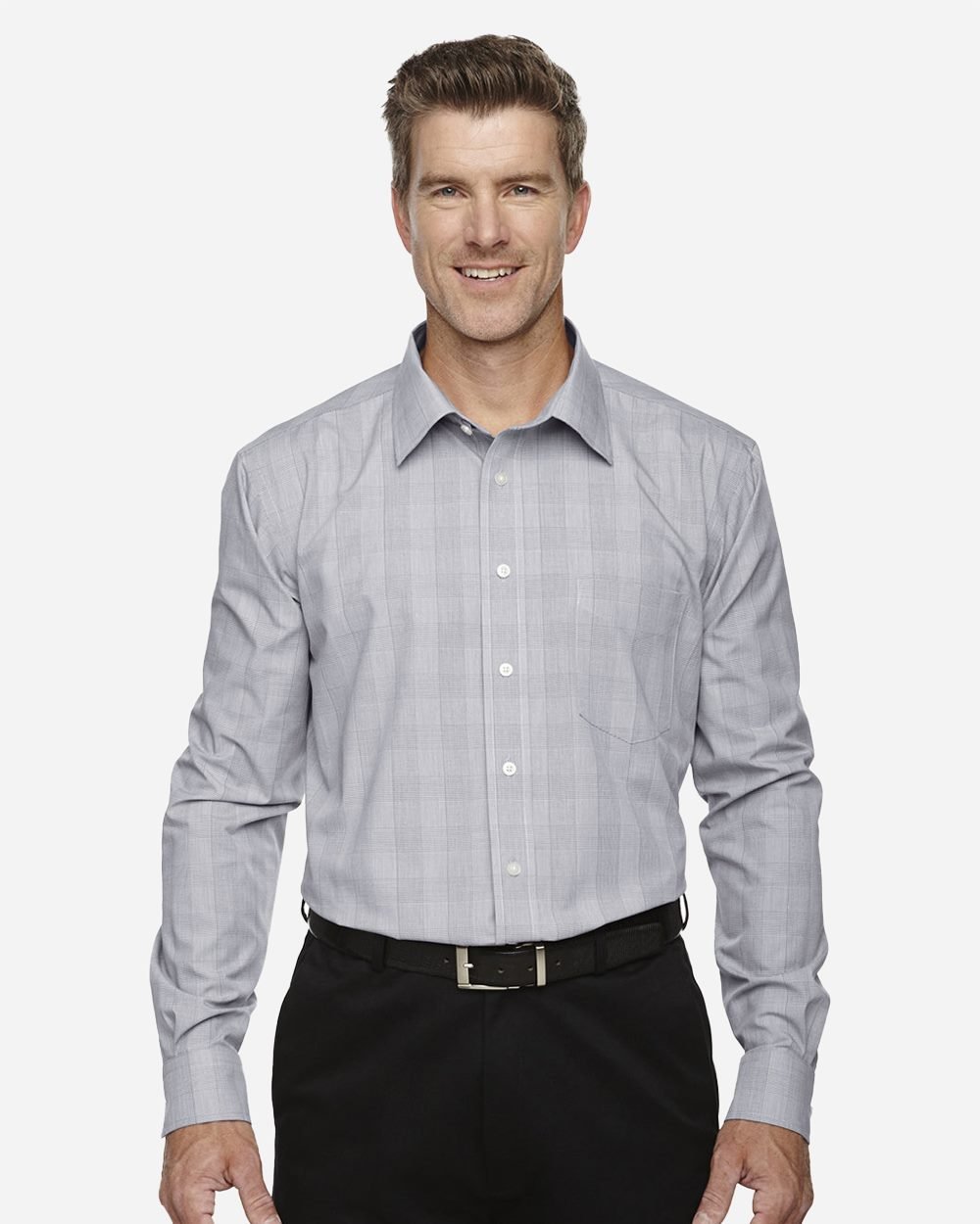 Devon & Jones - Men's Crown Collection® Glen Plaid Woven Dress Shirt - DG520