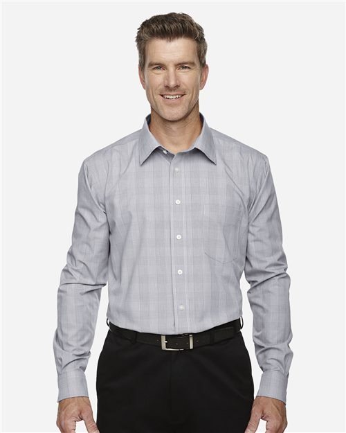 Devon & Jones - Men's Crown Collection® Glen Plaid Woven Dress Shirt - DG520 - Image 3