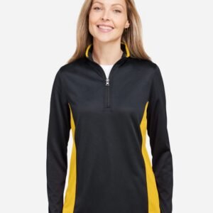 Harriton - Women's Flash Snag Protection Plus IL Colorblock Quarter-Zip Pullover - M786W