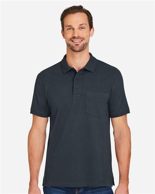 Harriton - Men's Valiant Cotton Snag Protect Pocket Polo - M205P - Image 3