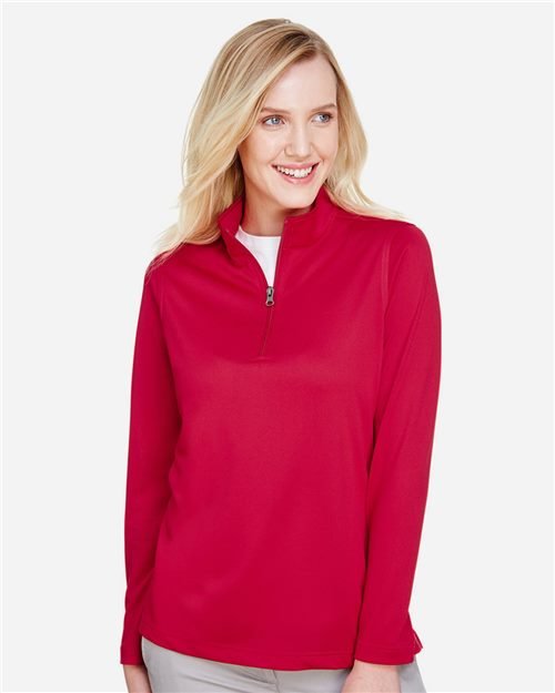 Harriton - Women's Advantage Snag Protection Plus Quarter-Zip Pullover - M748W - Image 3