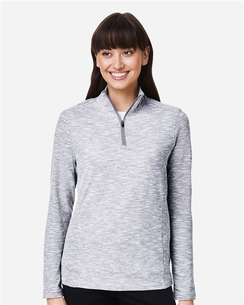 North End - Women's Eclipse Jacquard Quarter-Zip Pullover - NE415W - Image 3