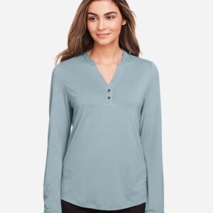 North End Women's JAQ Stretch Performance V-Neck Snap Pullover - NE400W