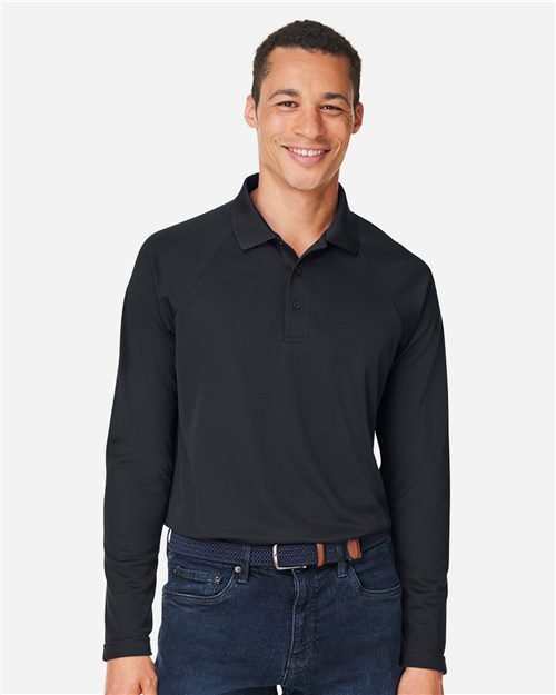 Harriton - Men's Charge Snag and Soil Protect Long Sleeve Polo - M208L - Image 3