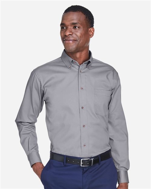 Harriton - Men's Tall Easy Blend™ Twill Dress Shirt - M500T - Image 3