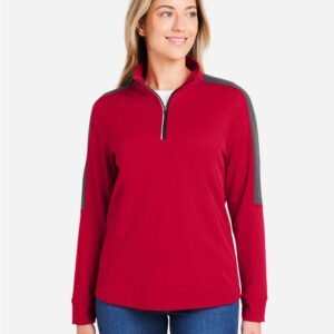 CORE365 - Women's Market Snag Protect Mesh Colorblock Quarter-Zip Pullover - CE404W