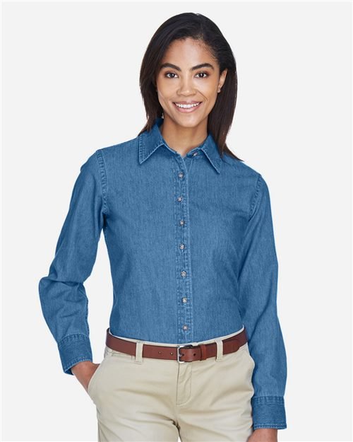 Harriton - Women's Denim Shirt - M550W - Image 3