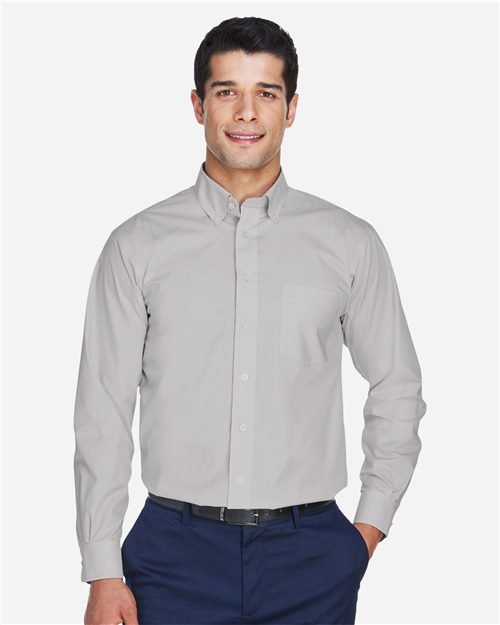 Devon & Jones - Men's Crown Collection® Broadcloth Woven Dress Shirt - D620 - Image 3