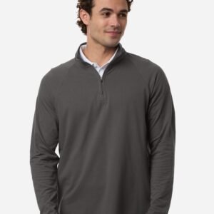Devon & Jones - Men's Seaton Pebble Textured Quarter-Zip Pullover - DG402
