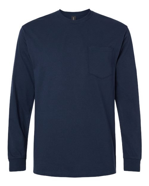 Gildan Unisex Ultra Cotton® Long Sleeve Pocket T-Shirt - 2410 - Image 9