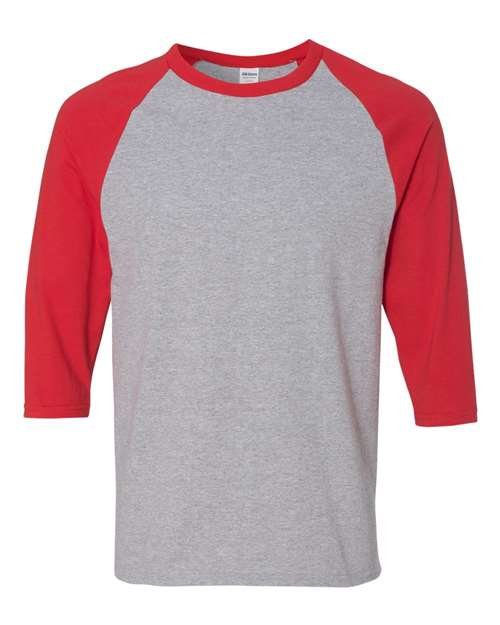 Gildan Unisex Heavy Cotton™ Raglan Three-Quarter Sleeve T-Shirt - 5700 - Image 9