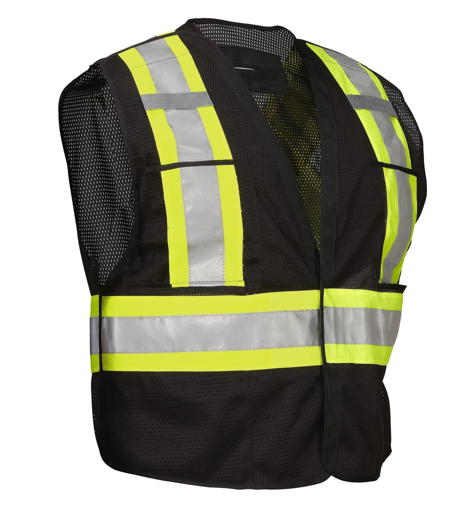 Forcefield 5-Point Tear-away Hi Vis Mesh Traffic Safety Vest, 3 Sizes - Image 2