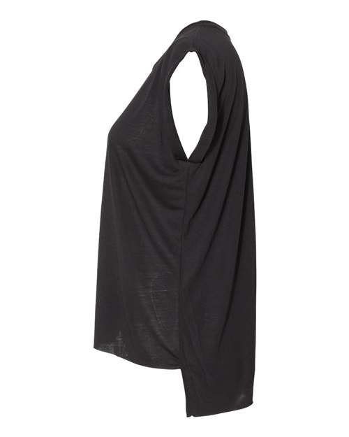 BELLA + CANVAS Women’s Flowy Rolled Cuffs Muscle Tee - 8804 - Image 5