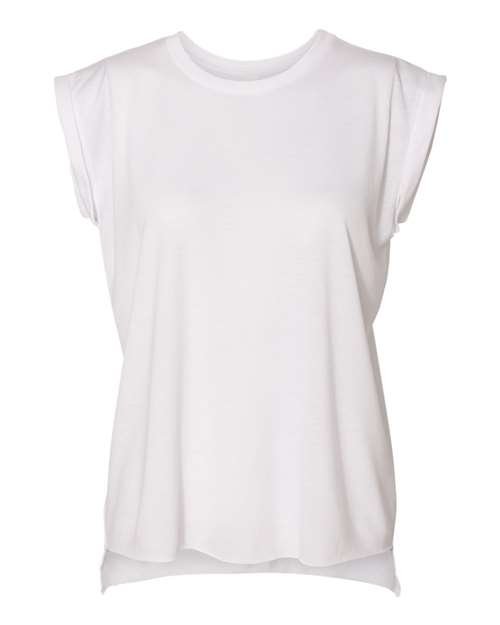 BELLA + CANVAS Women’s Flowy Rolled Cuffs Muscle Tee - 8804 - Image 6