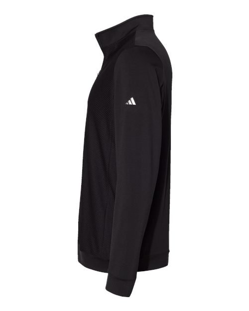 Adidas Men's Textured Quarter-Zip Pullover - A295 - Image 5