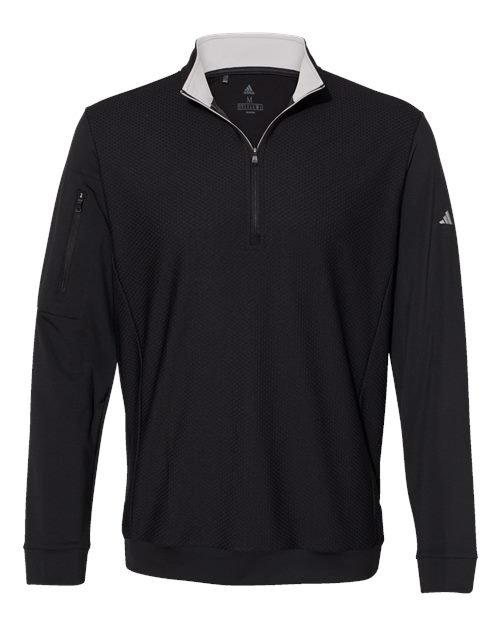 Adidas Men's Textured Quarter-Zip Pullover - A295 - Image 2