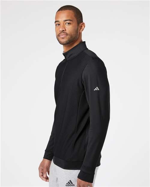 Adidas Men's Textured Quarter-Zip Pullover - A295 - Image 8