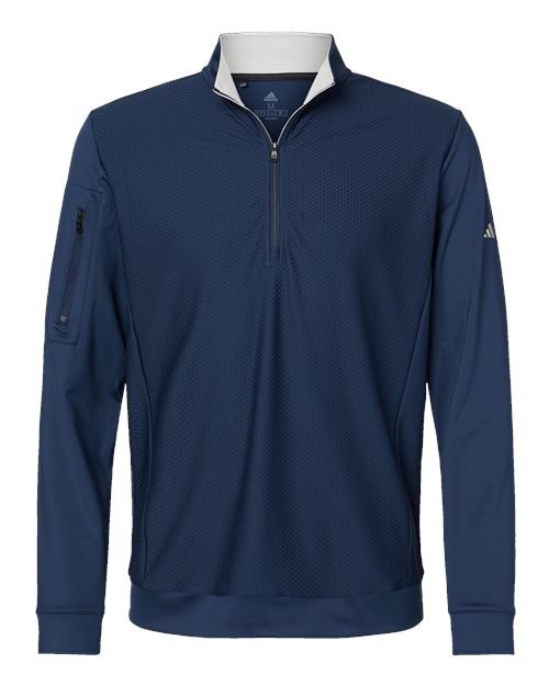 Adidas Men's Textured Quarter-Zip Pullover - A295 - Image 9