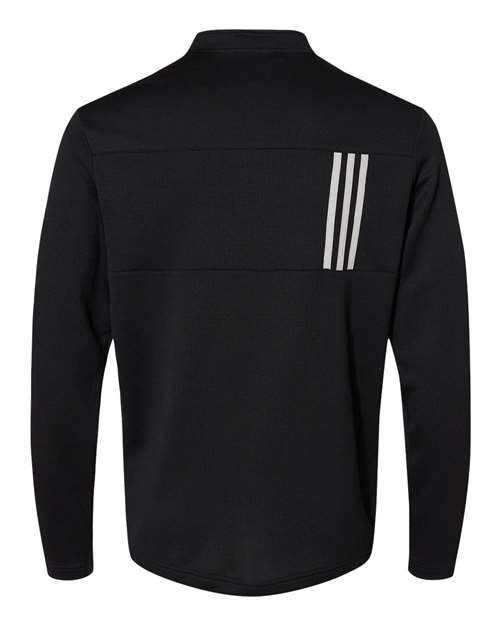 Adidas - Men's 3-Stripes Double-Knit Quarter-Zip Pullover - A482 - Image 4