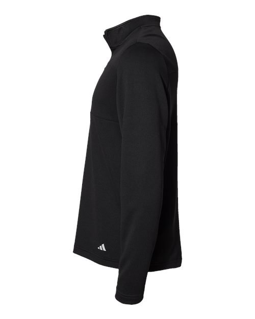 Adidas - Men's 3-Stripes Double-Knit Quarter-Zip Pullover - A482 - Image 5
