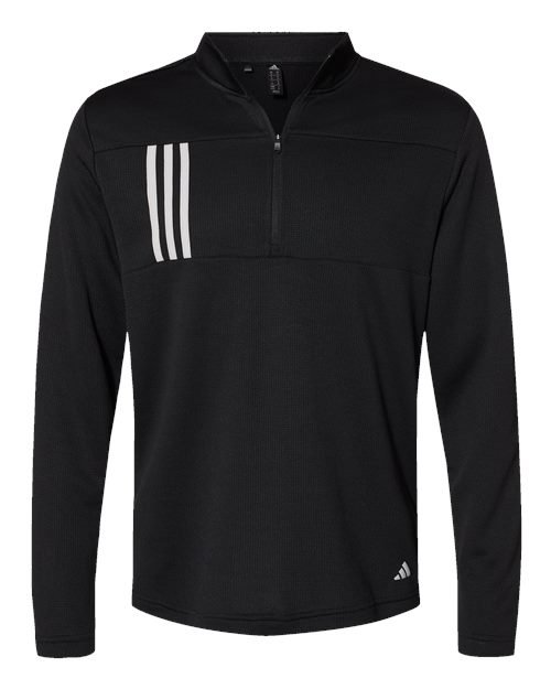 Adidas - Men's 3-Stripes Double-Knit Quarter-Zip Pullover - A482 - Image 2