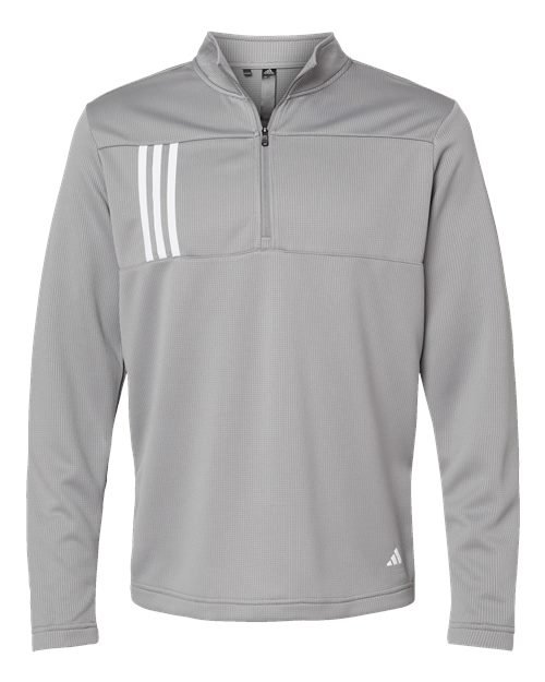Adidas - Men's 3-Stripes Double-Knit Quarter-Zip Pullover - A482 - Image 9