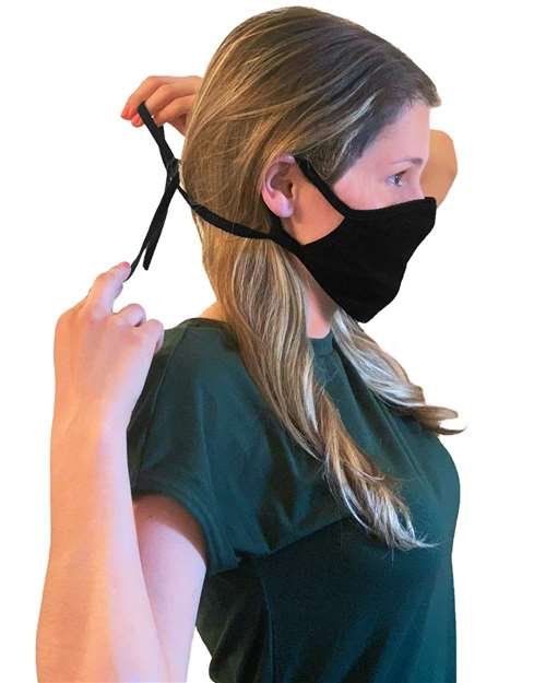 M&O 100% Cotton Antimicrobial Triple Layer Adjustable Mask - 1004 - Image 6