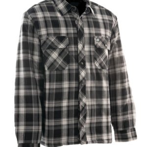Forcefield Grey Plaid Quilt-Lined Flannel Shirt Jacket