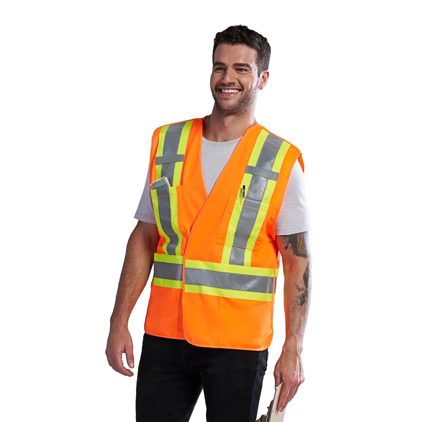 L01145 - Vanguard - Tricot Hi-Vis 5 Point Tear-Away Vest - Dual Sized - Image 2