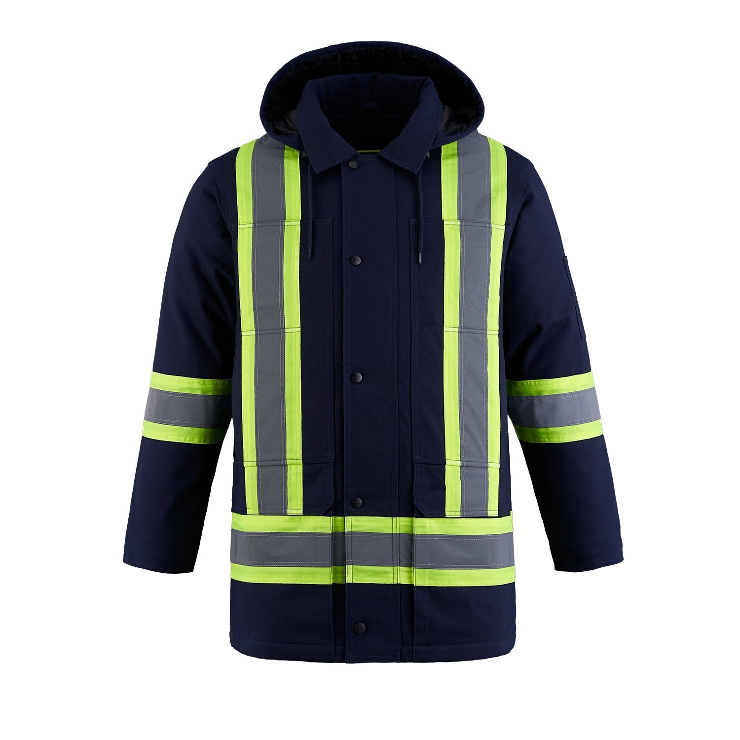 L01292 - Kingpin - Cotton Canvas Hi-Vis Insulated Parka w/ Detachable Hood - Image 5