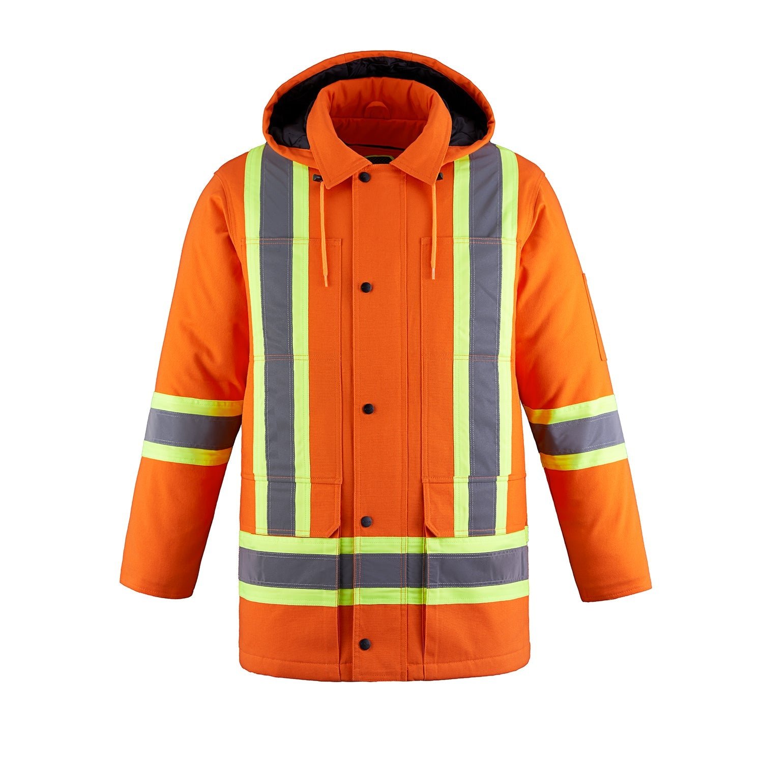 L01292 - Kingpin - Cotton Canvas Hi-Vis Insulated Parka w/ Detachable Hood - Image 3