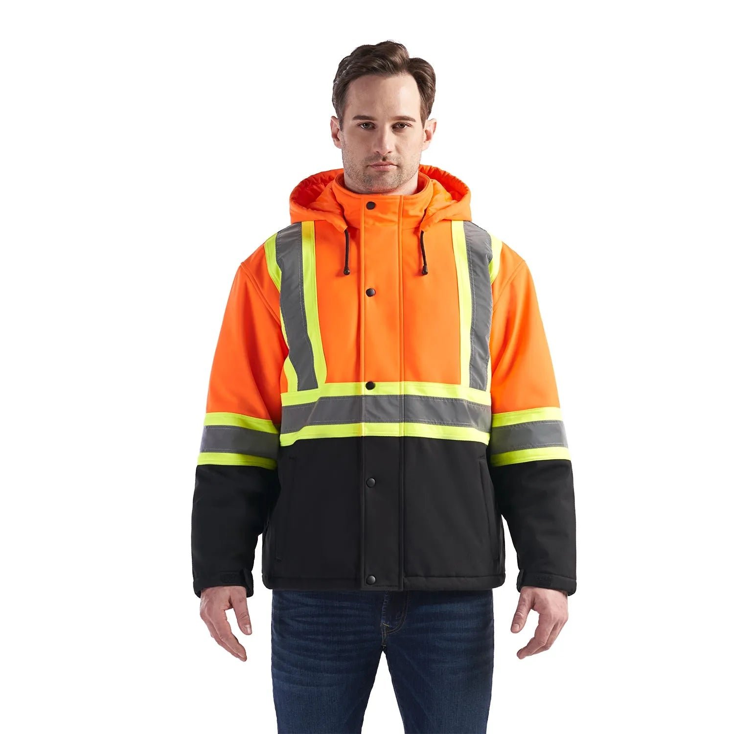L01310 - Freightliner - Hi-Vis Insulated Softshell w/ Detachable Hood - Image 2
