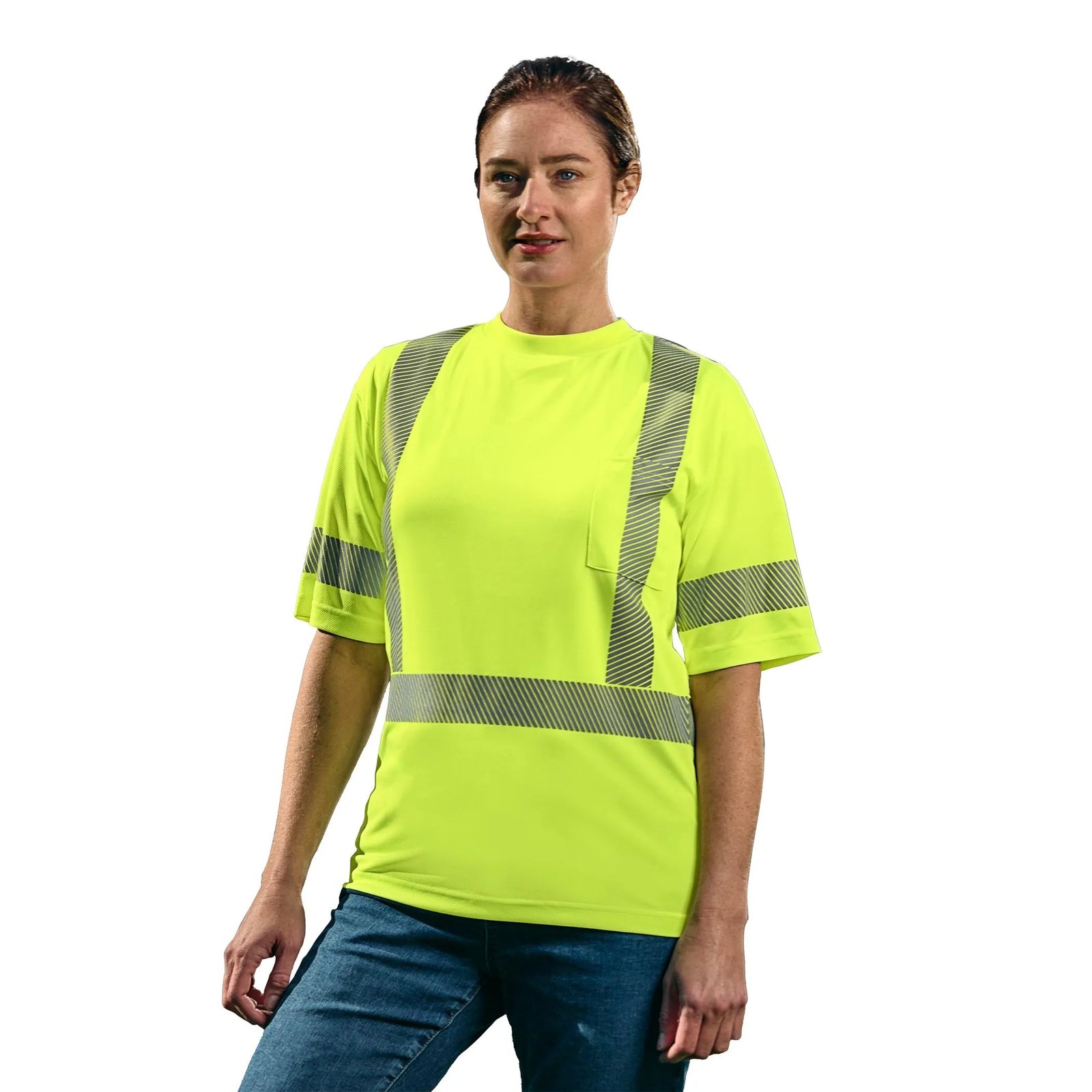 S05980 - LUMEN - Hi-VIS T-shirt with Segmented Stripes - Image 2