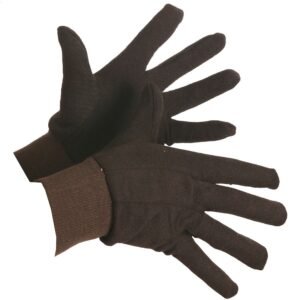 Forcefield Brown Jersey Cotton Knitwrist Work Gloves