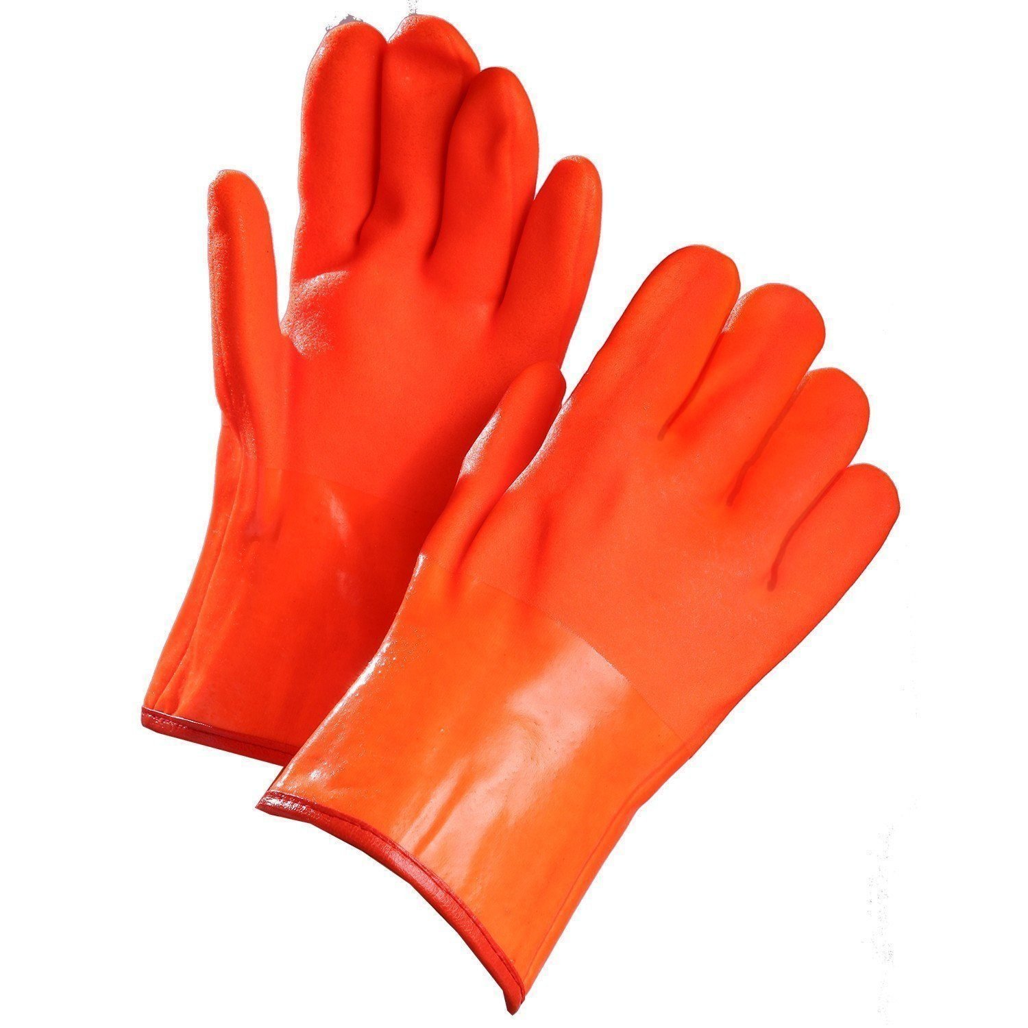 Forcefield Chemical Resistant Gloves, Orange PVC Coated, 12" Gauntlet Cuff