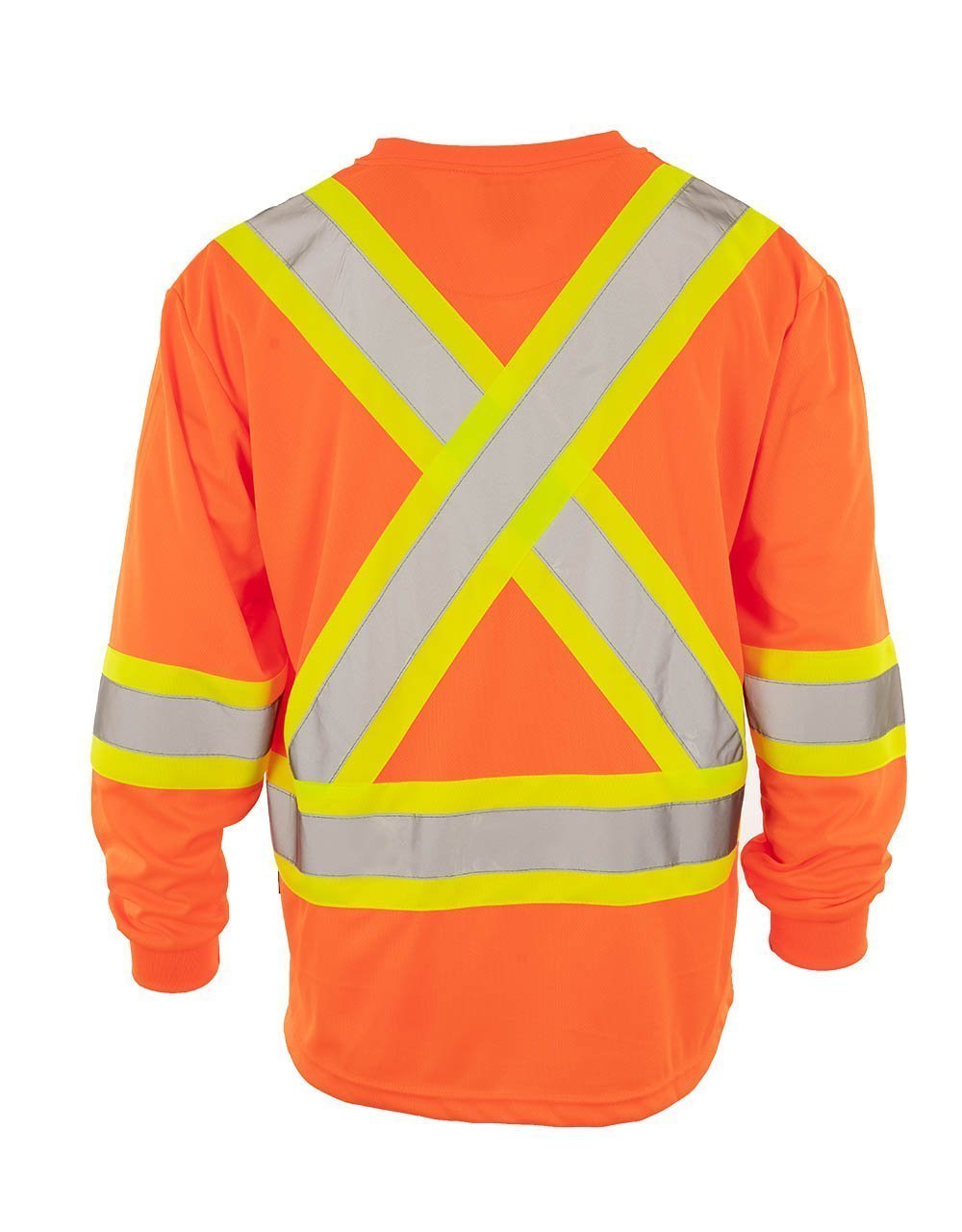 Forcefield Custom Printed Hi Vis V-Neck Long Sleeve Safety Tee - Image 2