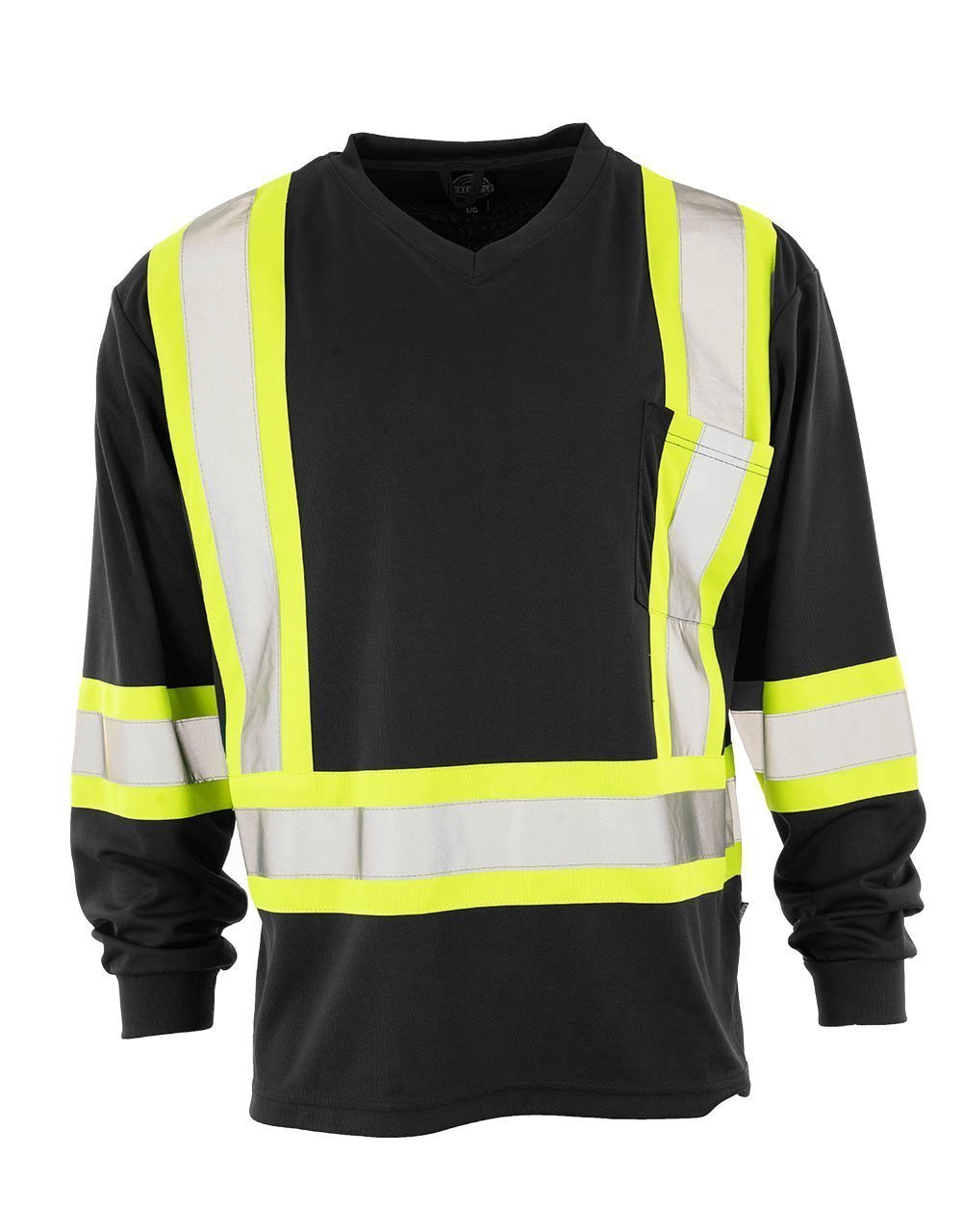 Forcefield Custom Printed Hi Vis V-Neck Long Sleeve Safety Tee - Image 3