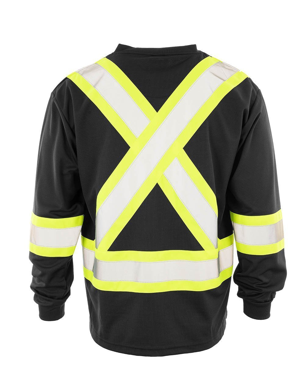 Forcefield Custom Printed Hi Vis V-Neck Long Sleeve Safety Tee - Image 4